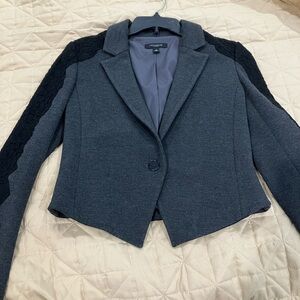 Ann Taylor Dark Gray Blazer with Black Accents